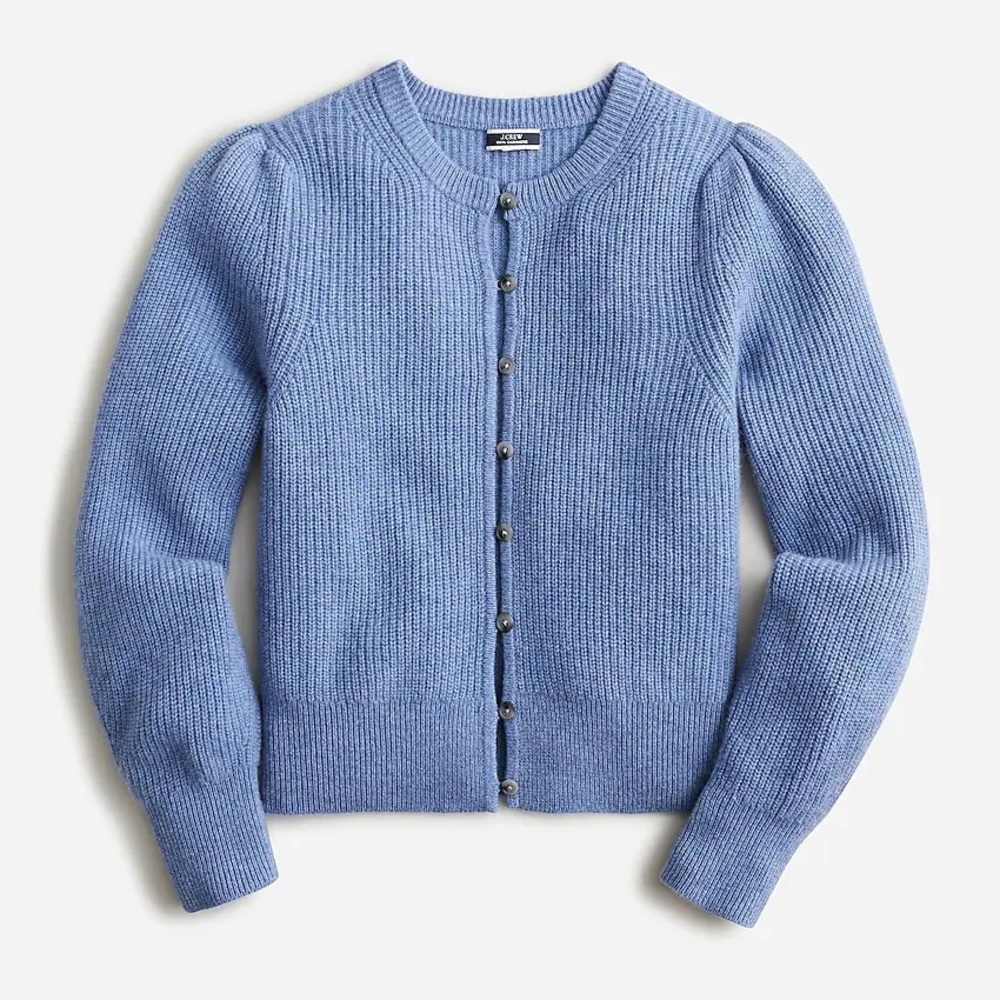 NWT J.Crew Cashmere puff-sleeve cardigan sweater
Item BJ577 - Picture 4 of 5